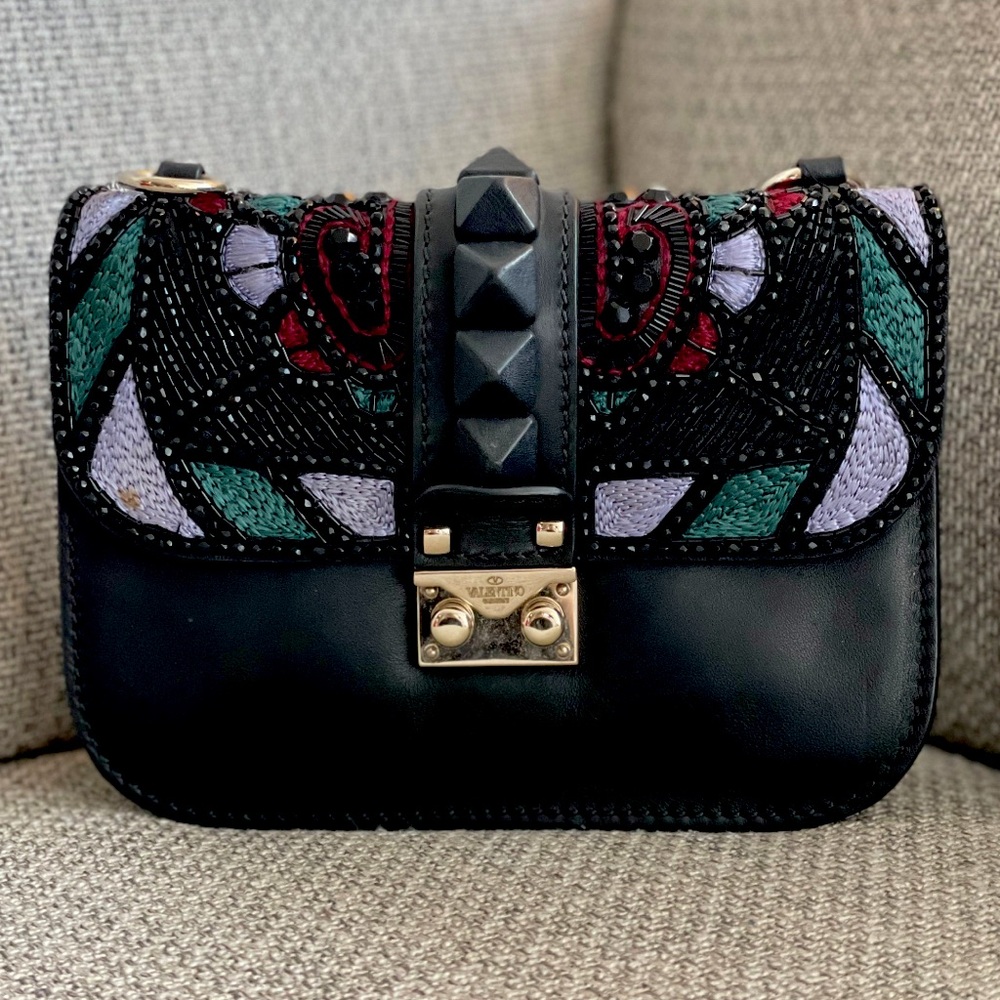 Valentino Garavani Beaded rock Glam bag w no strap